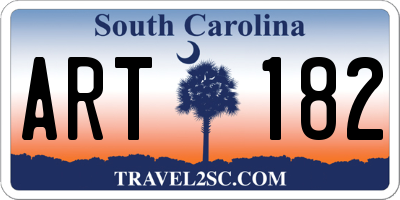 SC license plate ART182