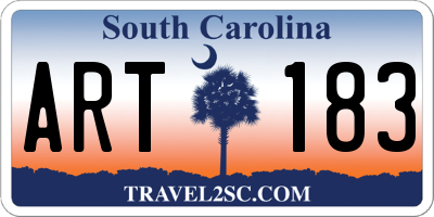 SC license plate ART183
