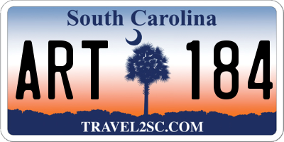 SC license plate ART184