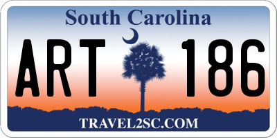 SC license plate ART186
