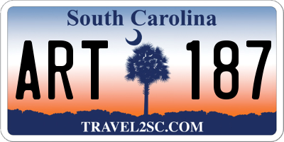 SC license plate ART187