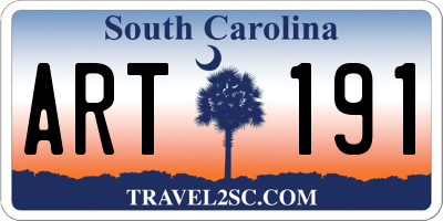 SC license plate ART191