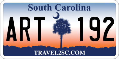 SC license plate ART192