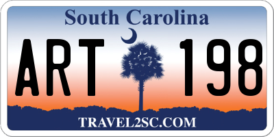 SC license plate ART198