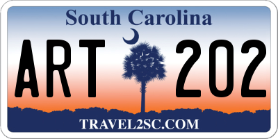 SC license plate ART202