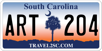 SC license plate ART204