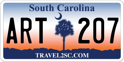 SC license plate ART207