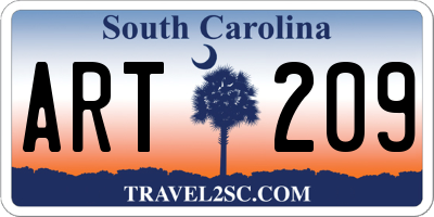 SC license plate ART209