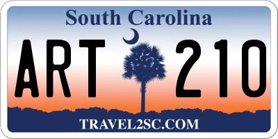 SC license plate ART210