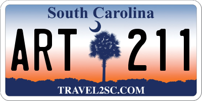 SC license plate ART211