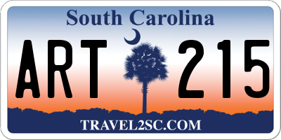 SC license plate ART215