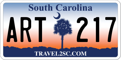 SC license plate ART217