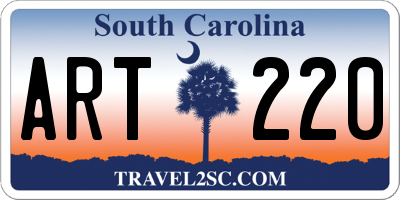 SC license plate ART220
