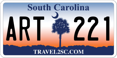 SC license plate ART221