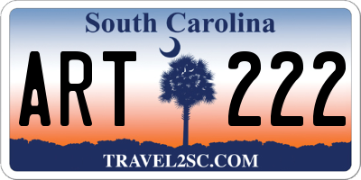 SC license plate ART222
