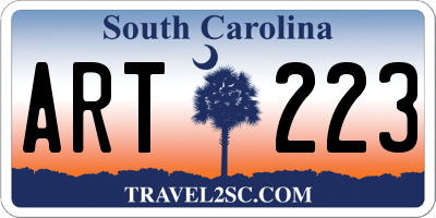 SC license plate ART223