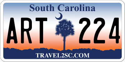 SC license plate ART224