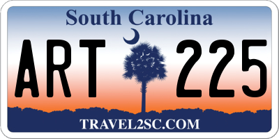 SC license plate ART225