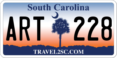 SC license plate ART228