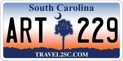 SC license plate ART229