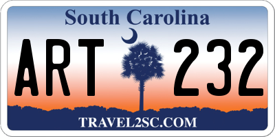 SC license plate ART232