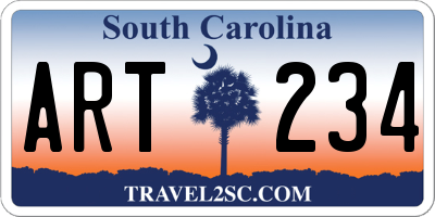 SC license plate ART234