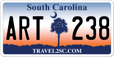 SC license plate ART238