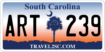 SC license plate ART239