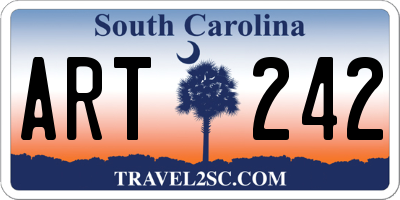 SC license plate ART242