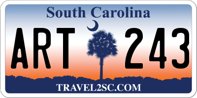 SC license plate ART243