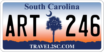 SC license plate ART246
