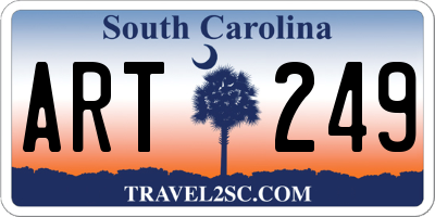SC license plate ART249
