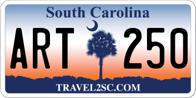 SC license plate ART250