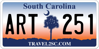 SC license plate ART251