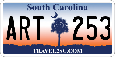 SC license plate ART253