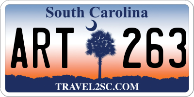 SC license plate ART263