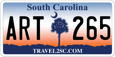 SC license plate ART265