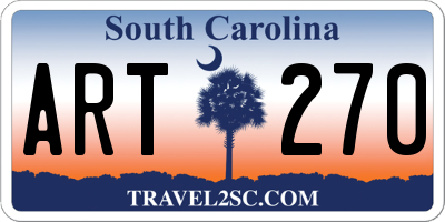 SC license plate ART270
