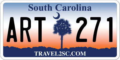 SC license plate ART271