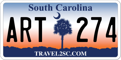 SC license plate ART274