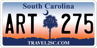 SC license plate ART275