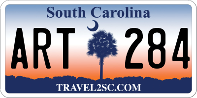 SC license plate ART284