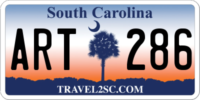 SC license plate ART286
