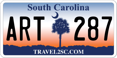 SC license plate ART287