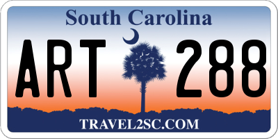 SC license plate ART288