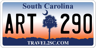 SC license plate ART290