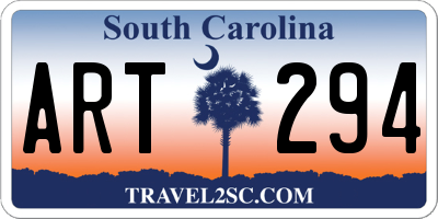 SC license plate ART294