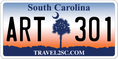SC license plate ART301