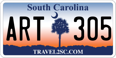 SC license plate ART305