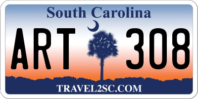 SC license plate ART308